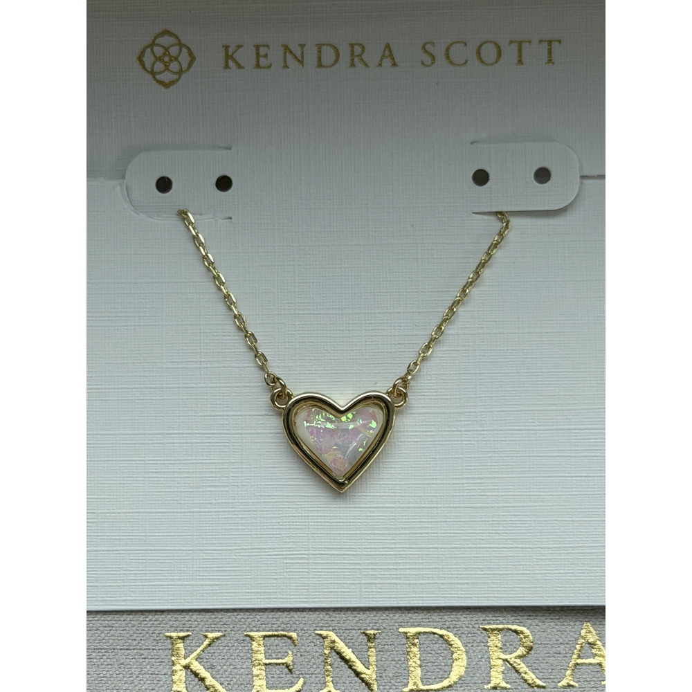 Kendra Scot Pink Heart Pendant Necklace